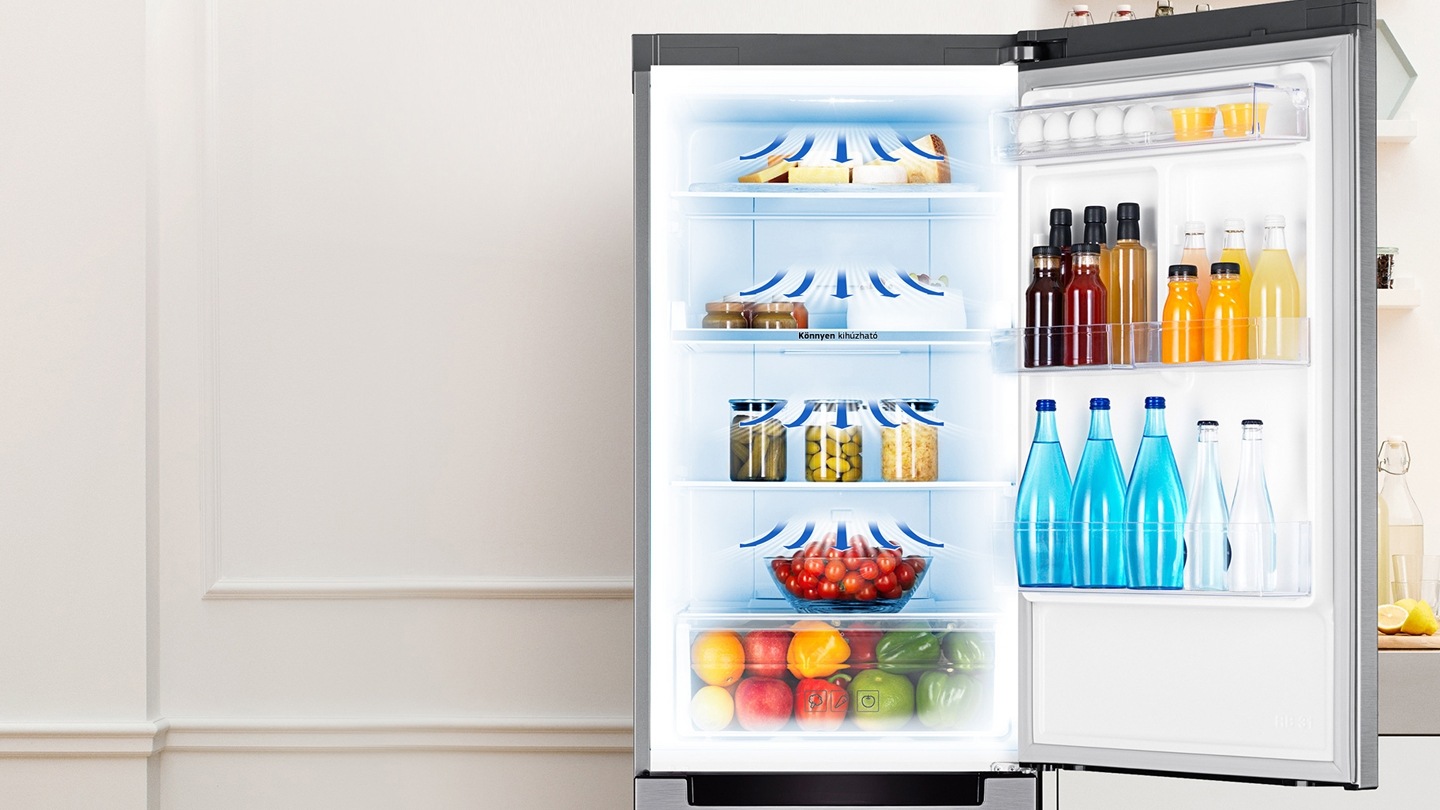 Minden sarkot lehűt - All Around Cooling RB30J3000SA Alulfagyasztós Ezüst Kombinált hűtőszekrény
