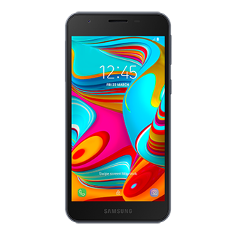 Samsung a2 Core hitam tampak depan. Cek info harga Samsung a2 Core spek lengkap dan resmi di Samsung Indonesia.