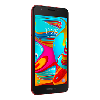 Samsung Galaxy A2 Core 8GB merah display layar. Cek info resmi Samsung A2 Core spek harga di Samsung Indonesia sekarang.