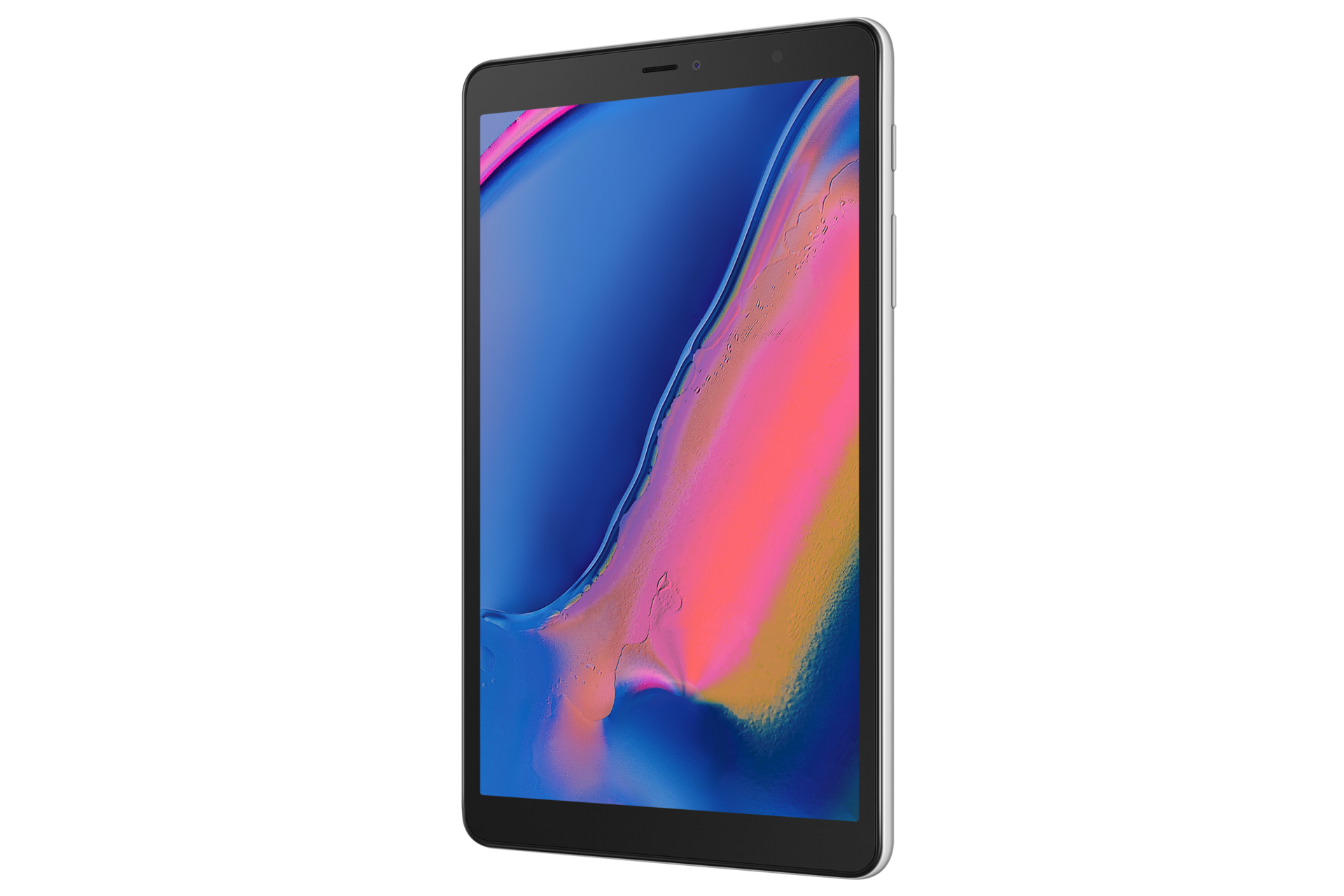Samsung Galaxy Tab A dengan S Pen 32GB warna Gray, tampilan depan kanan