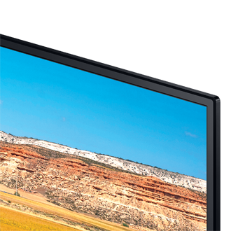 32 inch T4003 Samsung TV warna hitam, dari ujung atas kanan