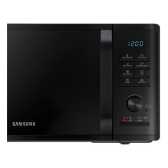 Gambar mini panel menu pemanggang Samsung microwave oven dengan teknologi Browning Plus 23L (hitam).