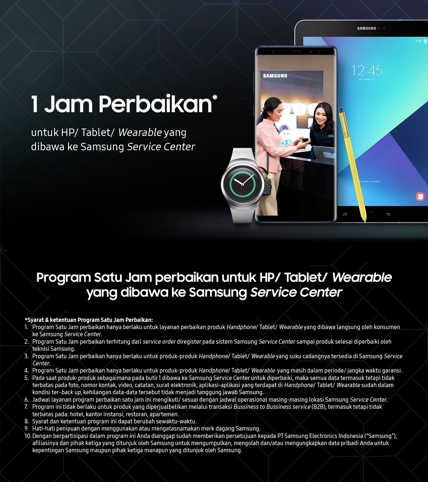 Program 1 Jam Servis HP/Tablet/ Wearable  