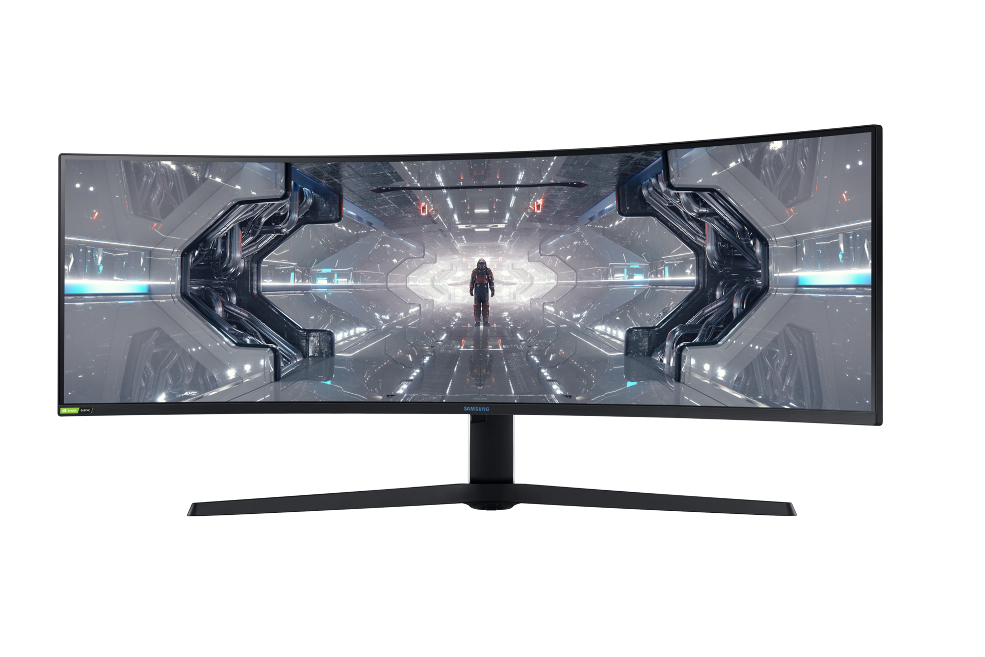 Monitor gaming terbaik ukuran 49 inci dengan refresh rate 240Hz, Samsung Odyssey Neo G9 memiliki layar lengkung dan akurasi warna sRGB 125%.
