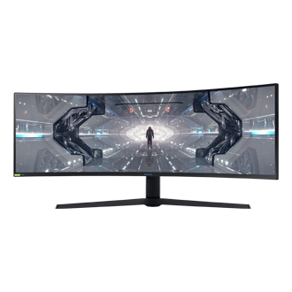 Monitor gaming terbaik ukuran 49 inci dengan refresh rate 240Hz, Samsung Odyssey Neo G9 memiliki layar lengkung dan akurasi warna sRGB 125%.