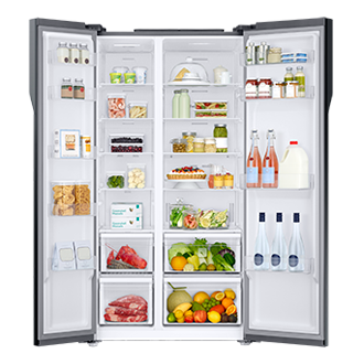 id-side-by-side-rs55k50a02c-se-sisi-depan-terbuka-dengan-makanan-hitam