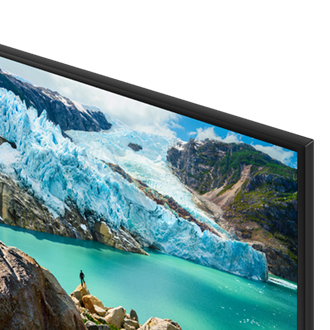 Samsung 43 inch smart TV 4K, TV UHD dengan auto motion plus dan Dolby Digital Plus. Ketahui keunggulan TV Samsung 43 inch RU7100 di sini.