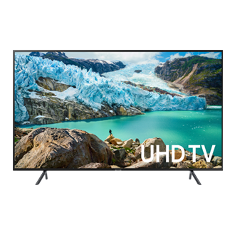 TV Samsung 43 inch RU7100 dengan resolusi 4K UHD 3840 x 2160 pixel yang tajam, memiliki display LED untuk konsumsi visual terbaik Anda.