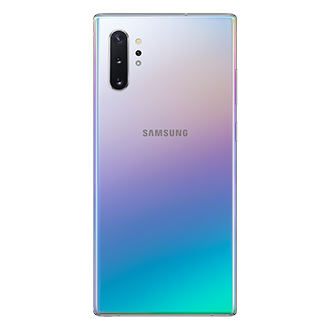 Sisi belakang HP Note 10 Plus 5G 256GB Aura Glow 16MP ultra wide sensor, cek daftar harga Samsung Note 10 5G Plus resmi SEIN.