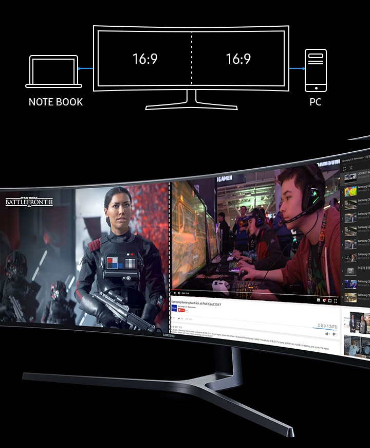 Buy 49 Inch CHG90 QLED Curved Gaming Monitor | Samsung IE