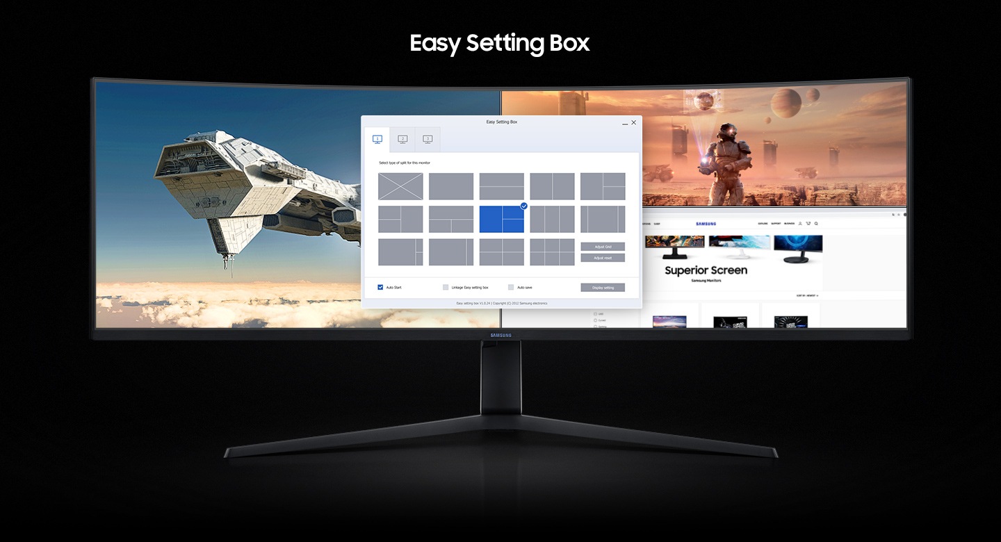 Easy setting box. Samsung Odyssey g9 Box. Easy setting Box или Multiscreen.