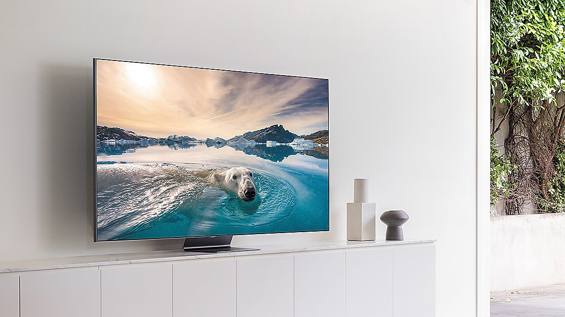 The side view of QLED TV