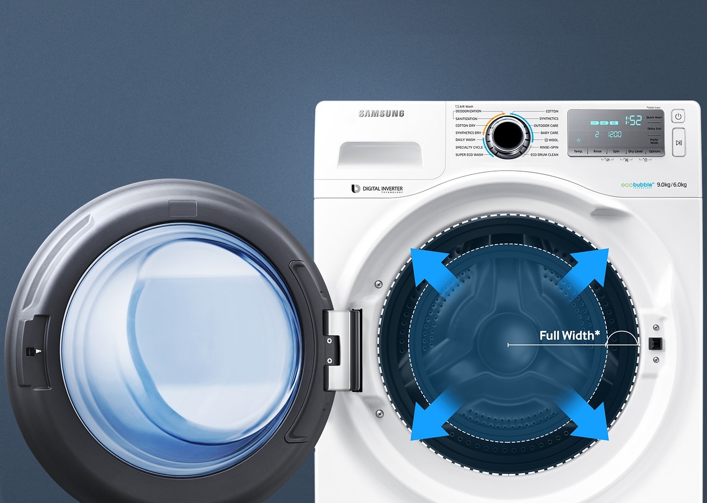 לפתוח לרווחה. לפרוק כביסה ביתר קלות.