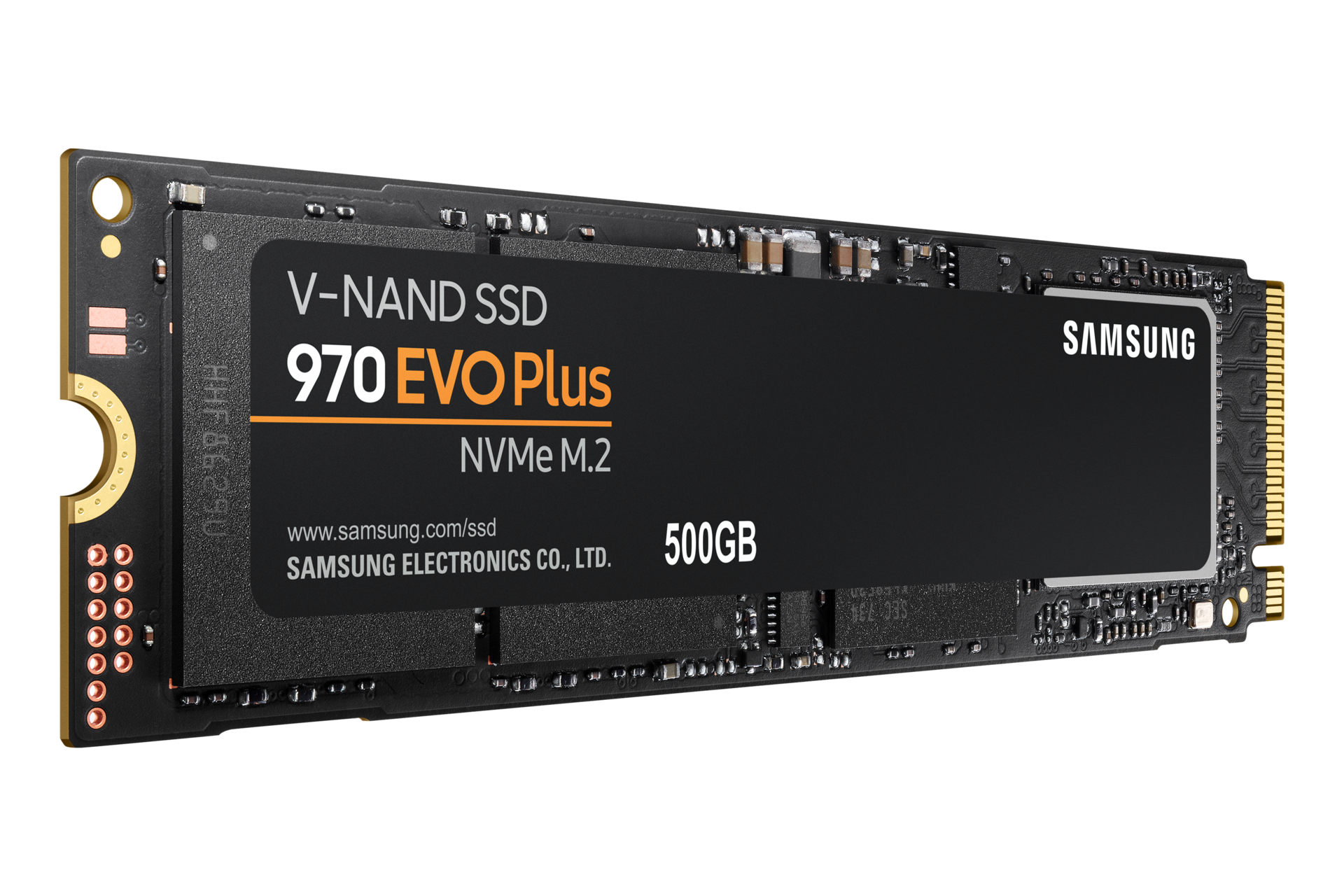 970 EVO Plus NVMe M.2 500GB Front-Left View