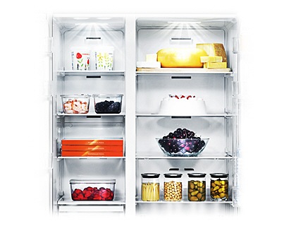 Samsung Fridge with Stylish Tower LED lighting 