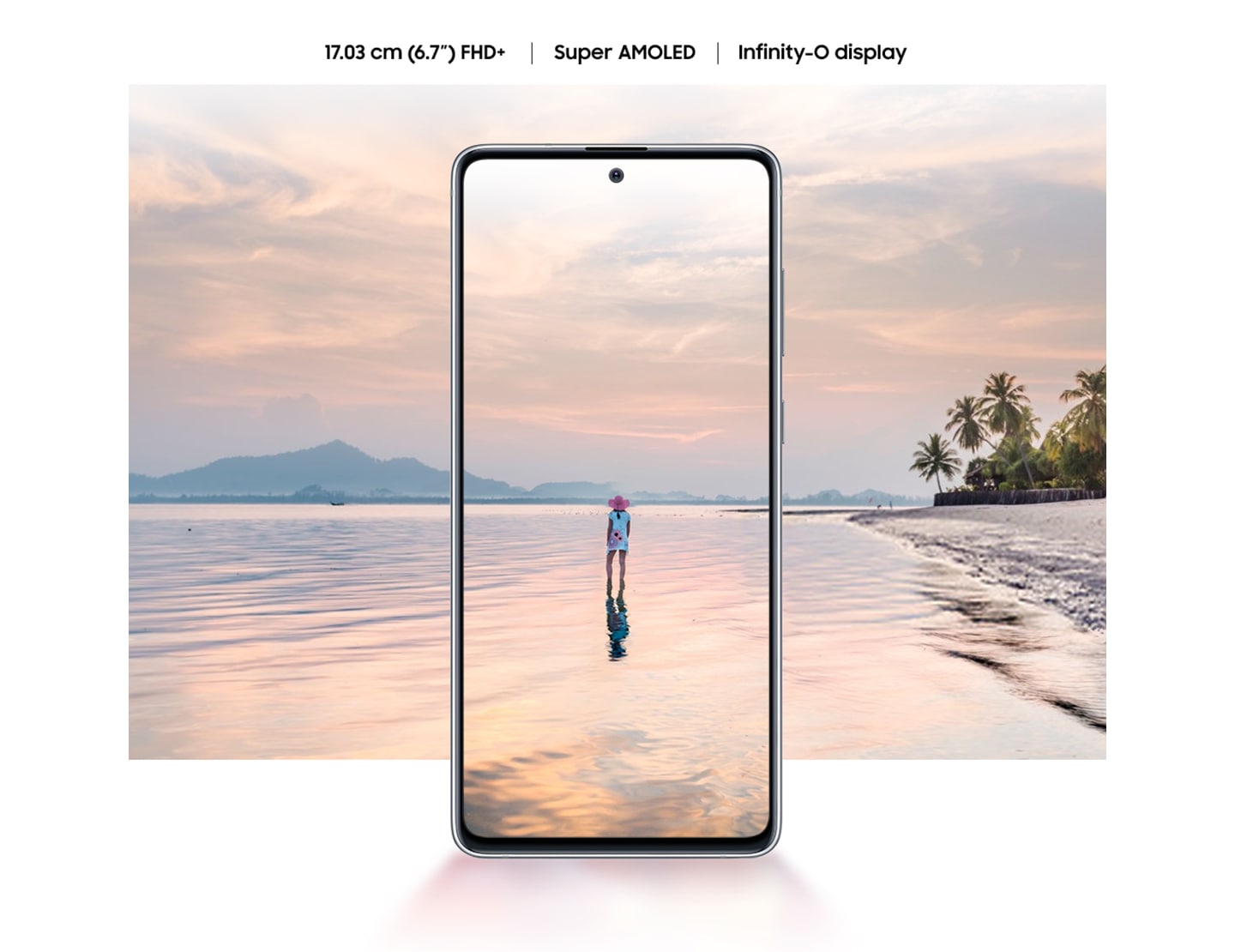 Samsung Galaxy Note10 Lite - Camera Features & Specifications - front camera, rear camera, cinematic screen and Infinity-O Display features.