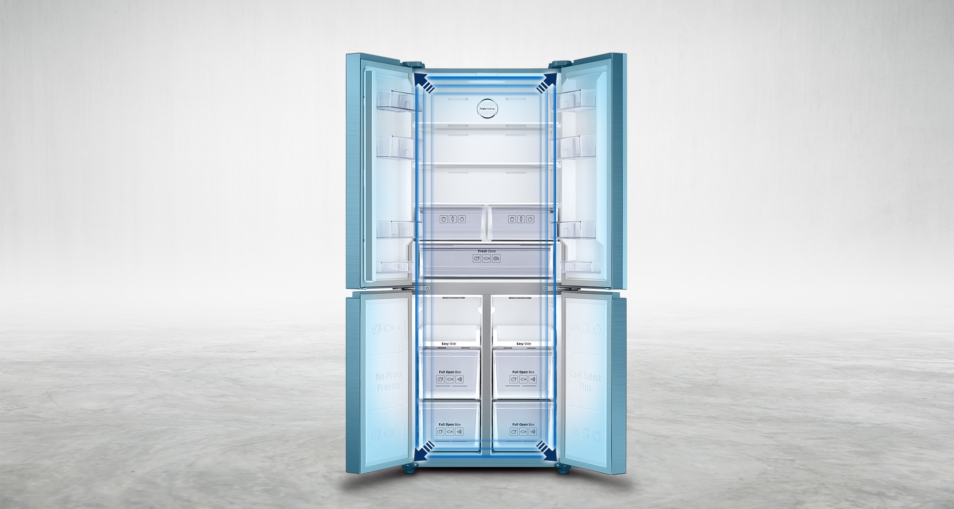 Samsung French Door Refrigerator with Spacious Interiors