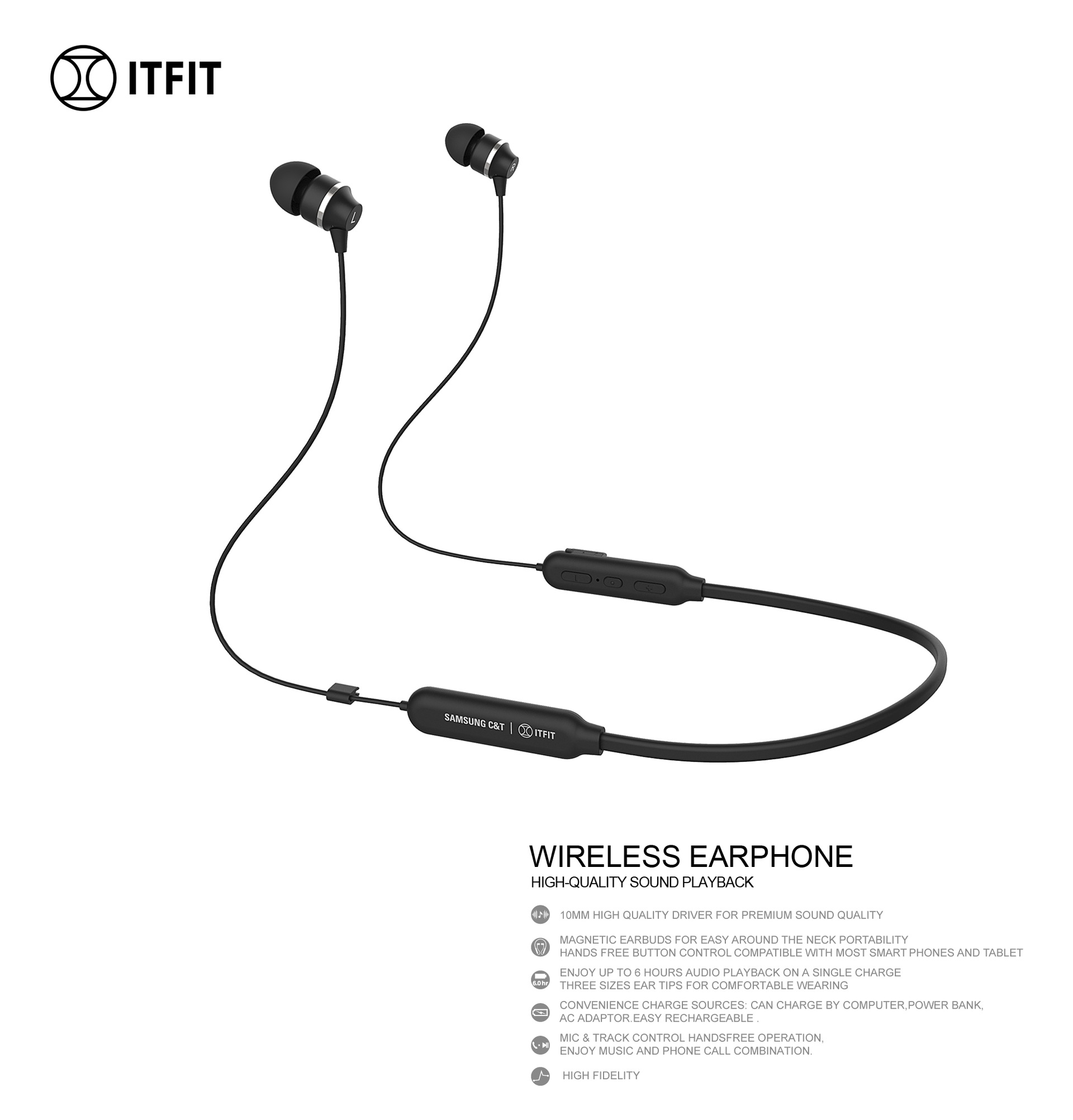 ITFIT Wireless Earphone A08B Blue Black Price Reviews Specs