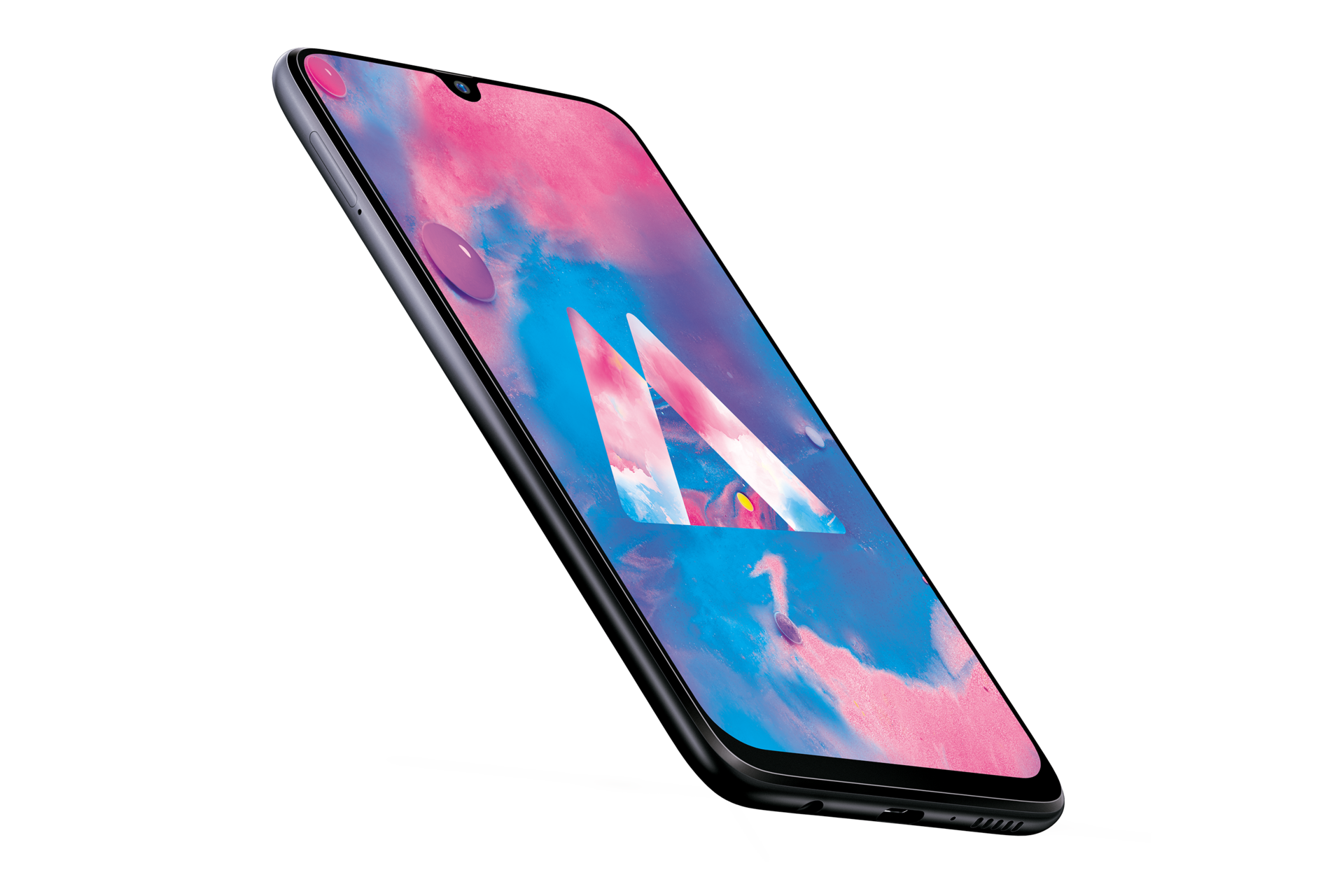 Galaxy M30 (6GB RAM) Black - Tilted View