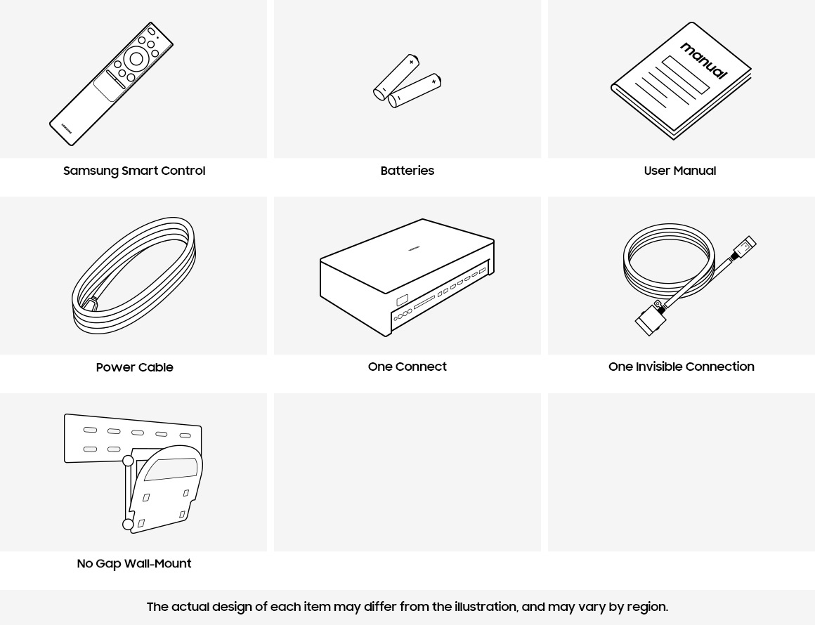 Samsung QLED TV comes with 9 accessories, including OneConnect