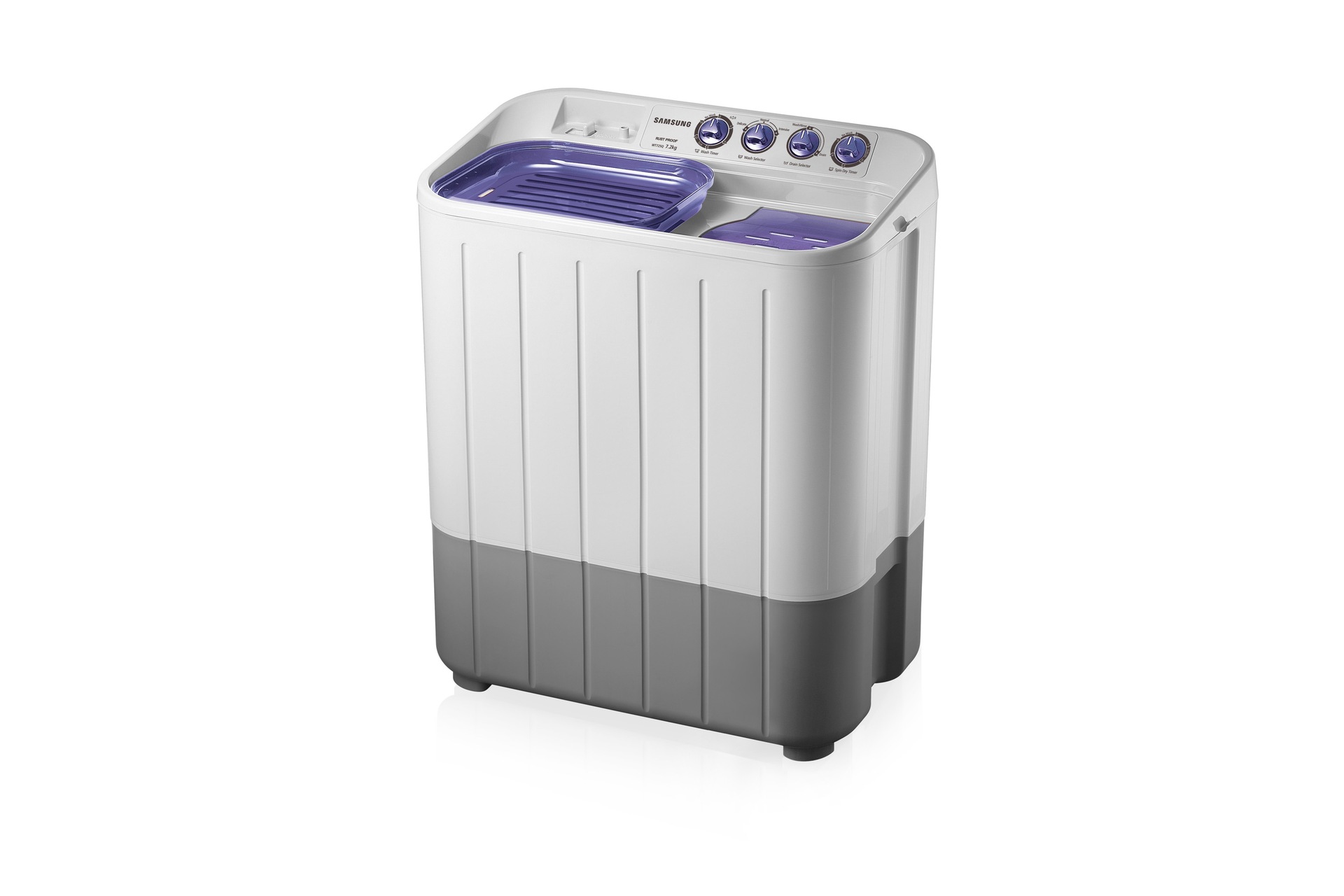 Samsung BlueFest Offer - Get up to 50% Off* & Win Cashback, Instant discount offer and Travel Vouchers : WT725QPNDMP Semi Automatic With Easy To Move, 7.2 Kg