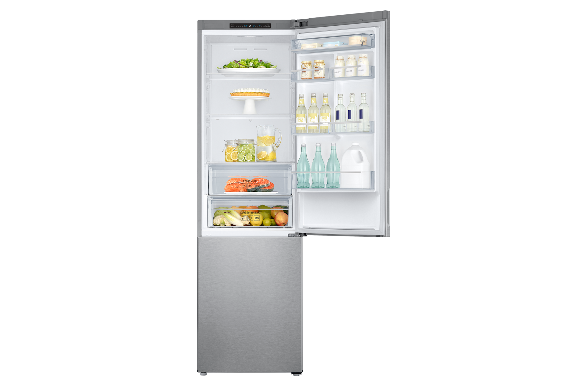 front-top-open-with-food silver mirror