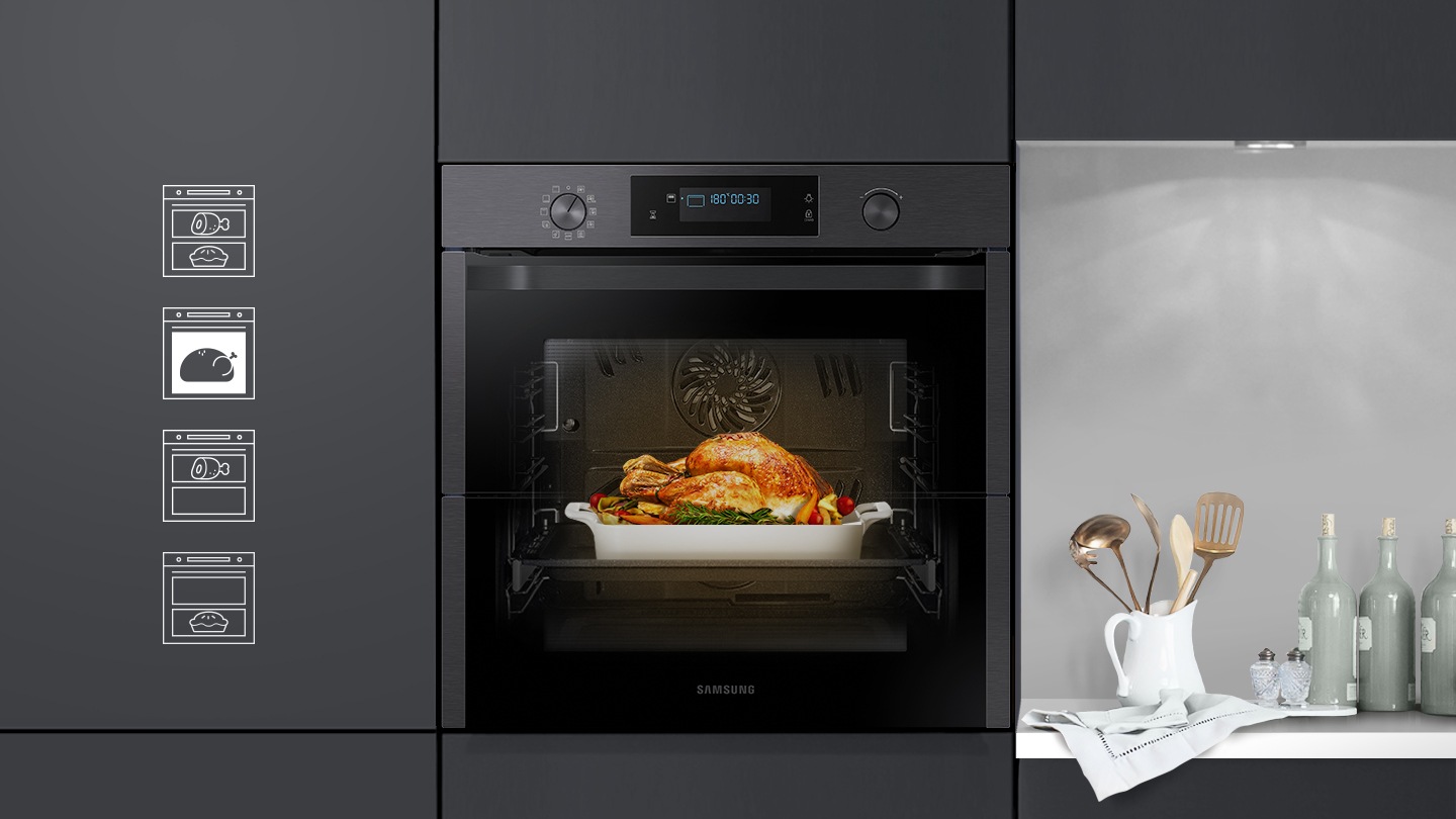 FORNO SAMSUNG AD INCASSO NV75N5671RS MULTIFUNZIONE DUAL COOK FLEX SERIE  AVANT DOPPIA PORTA 60 CM 75 L 1200 W 50 FUNZIONI DI COTTURA INOX  REFURBISHED CLASSE A+