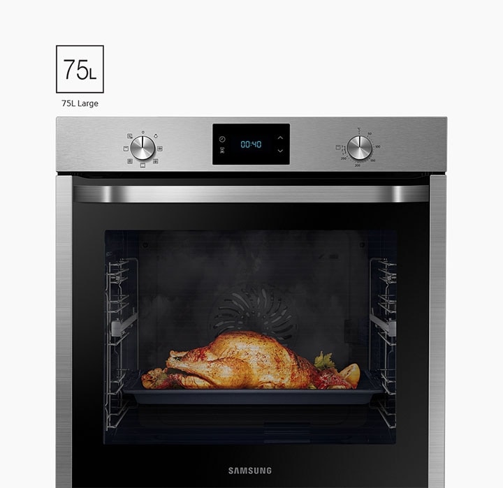 Samsung NV75J3140BB Forno Elettrico da Incasso Ventilato, Extra Capacità 75  L, Classe A, Nero : : Grandi elettrodomestici