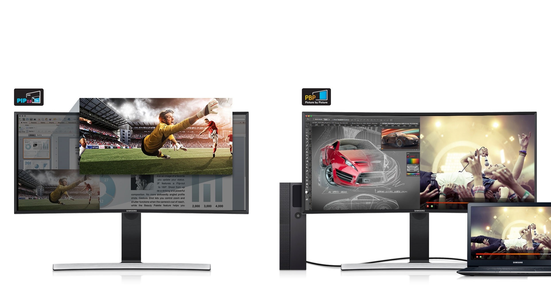 Schermo ultra-wide con multitasking ultra-capace
