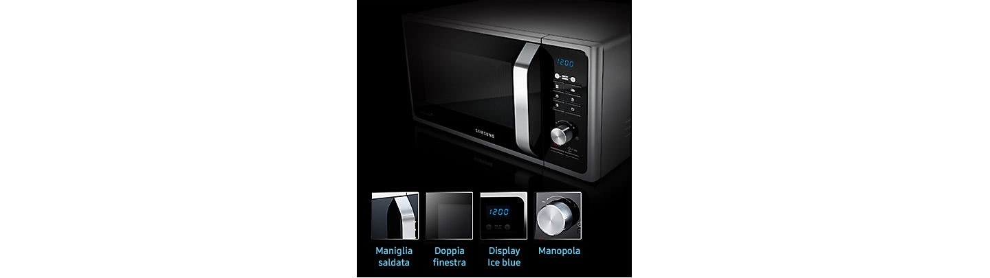 Samsung MS23F301TA Forno Microonde 23 Litri con piatto, Forno da cucina  combinato in acciaio inossidabile, 800 W, Silver : : Casa e cucina