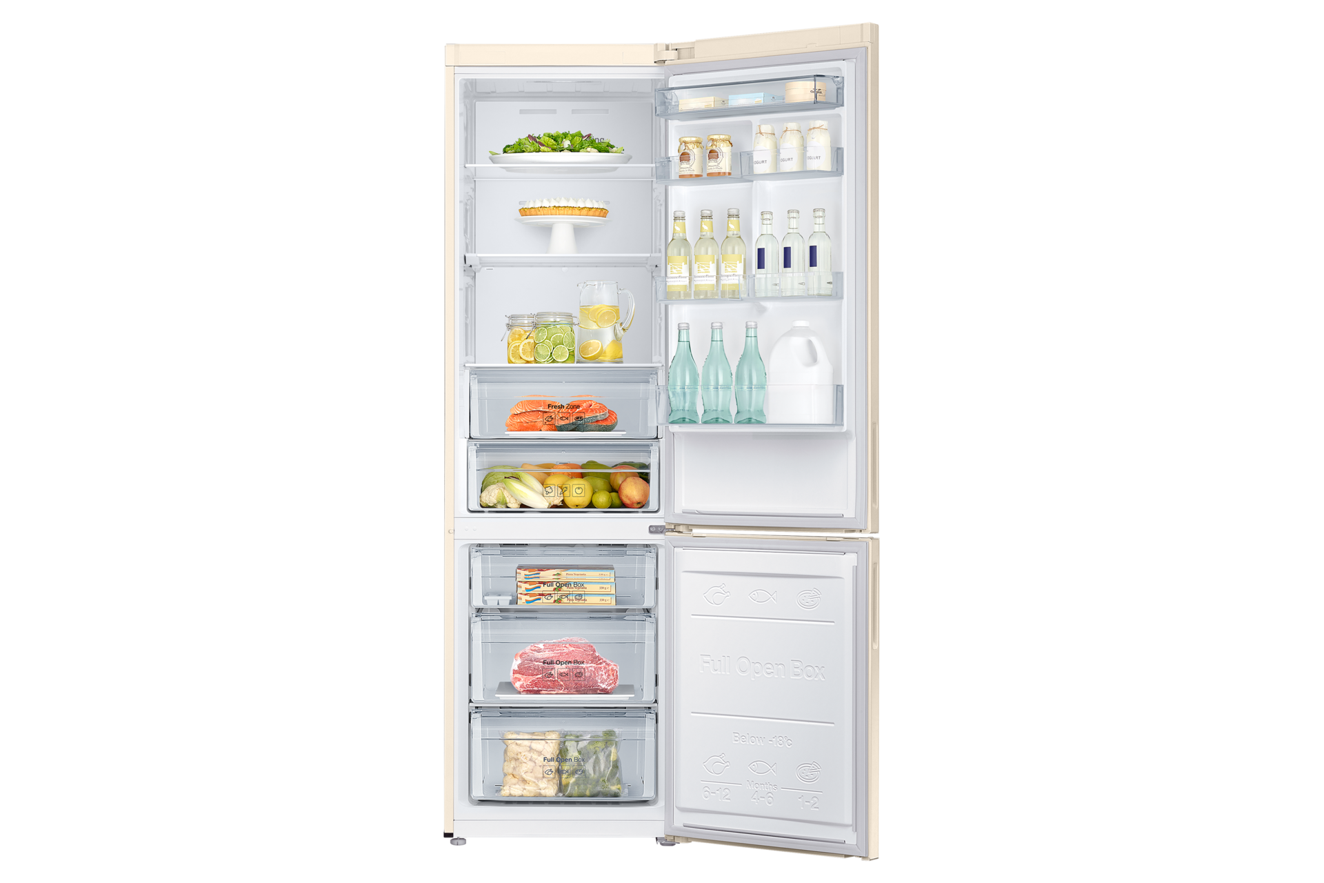 front-open-with-food Beige Wood