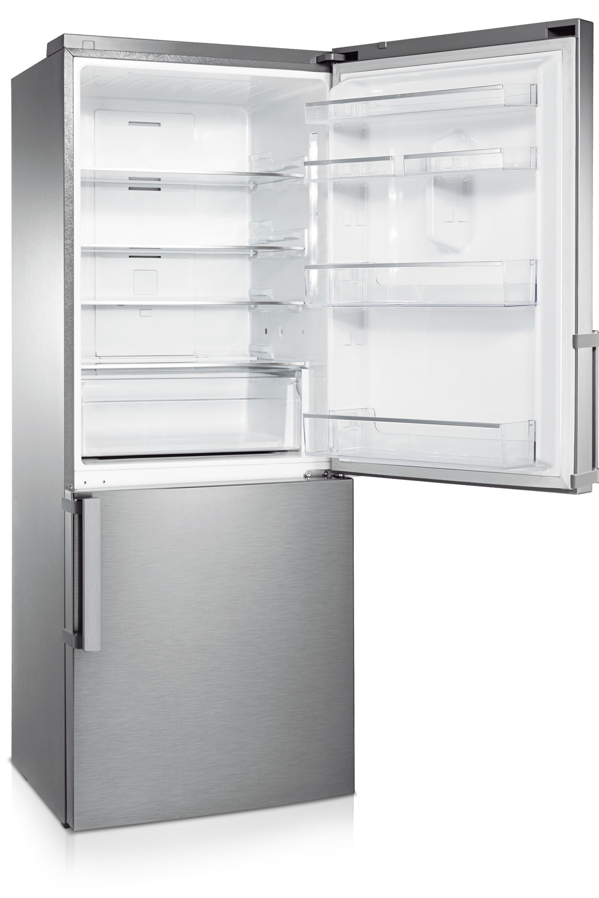 Вид слева под углом (открытый) Серебристый