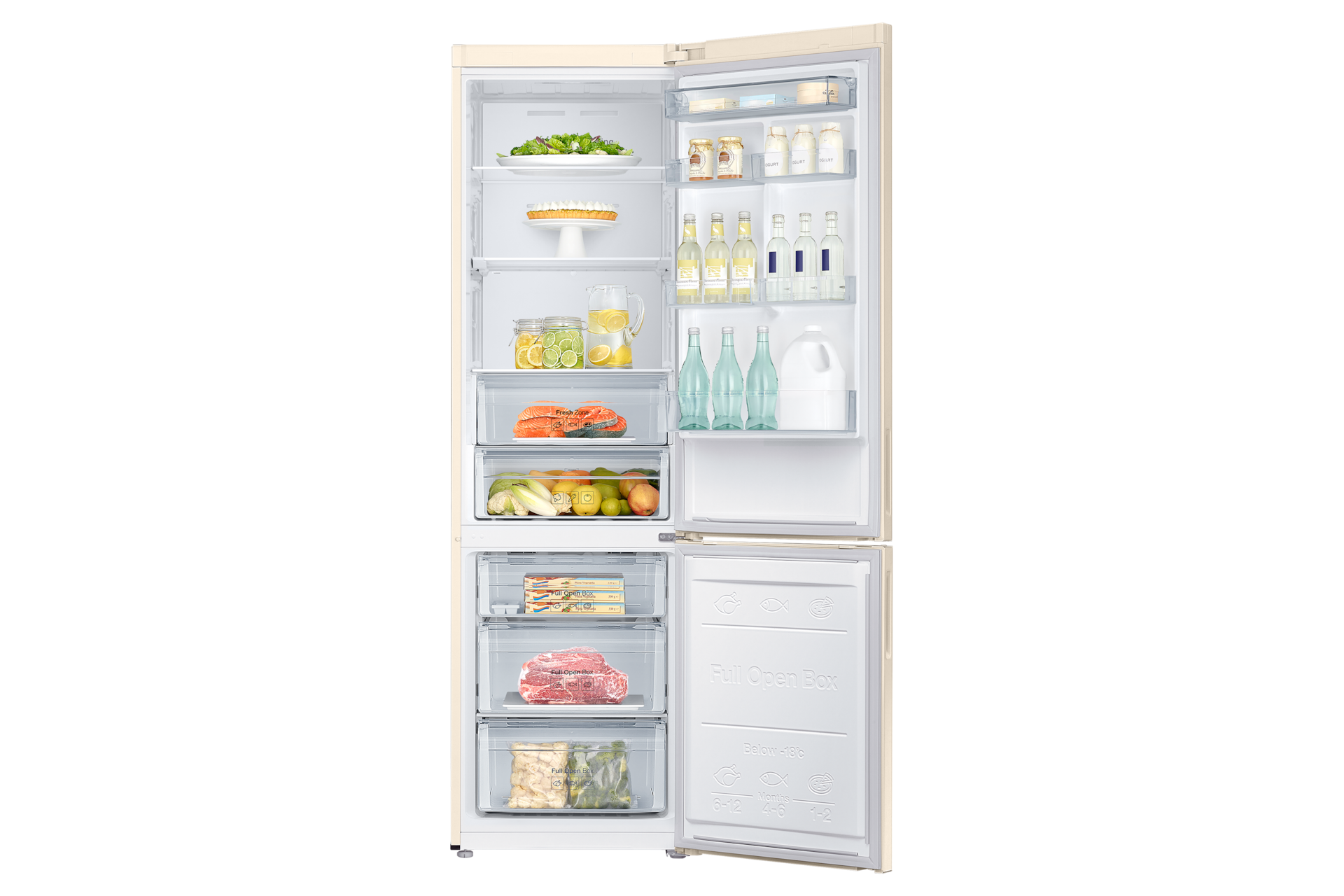 front-open-with-food Beige Wood