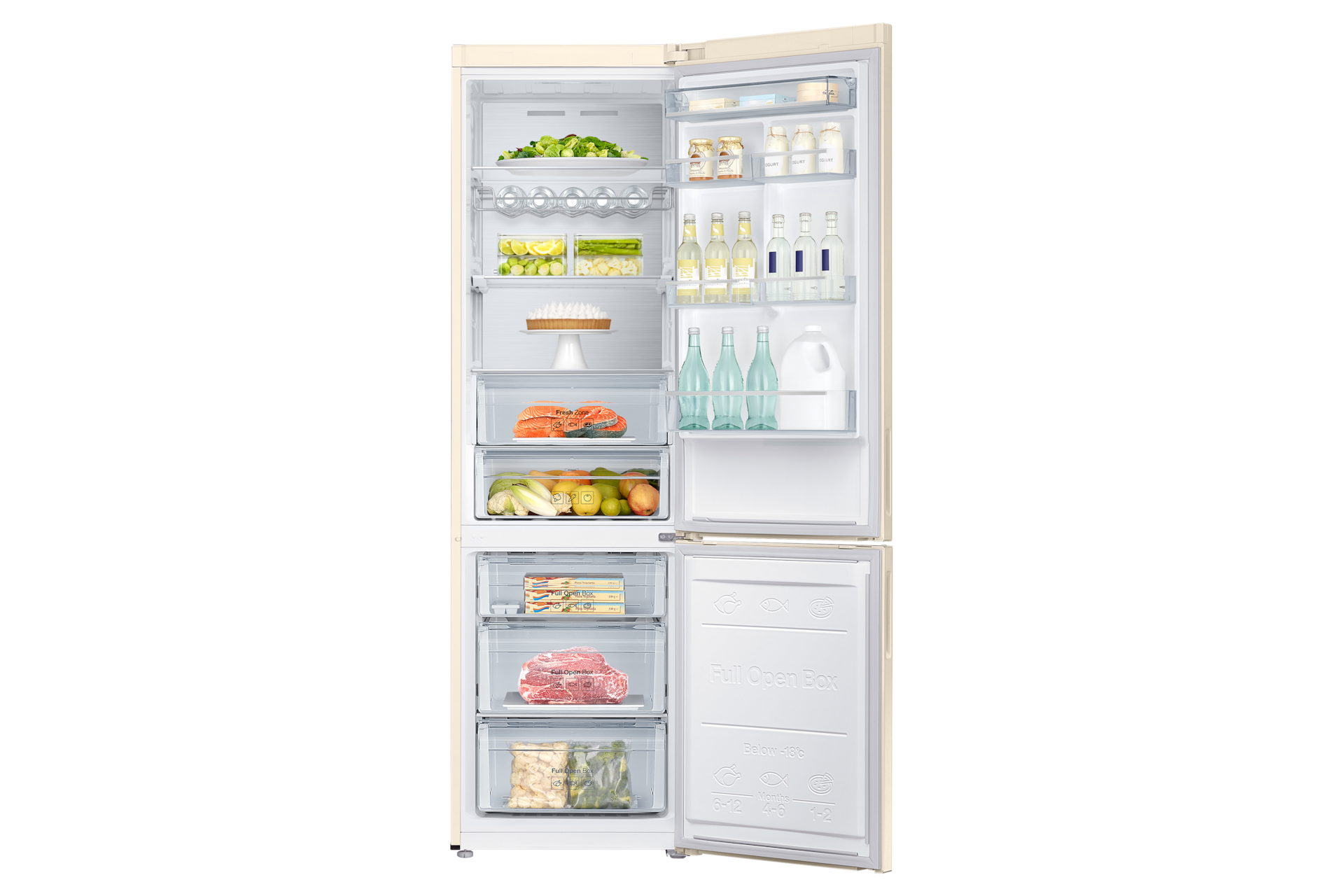 front-open-with-food Beige Wood