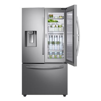 front-in-showcase-open-with-food silver