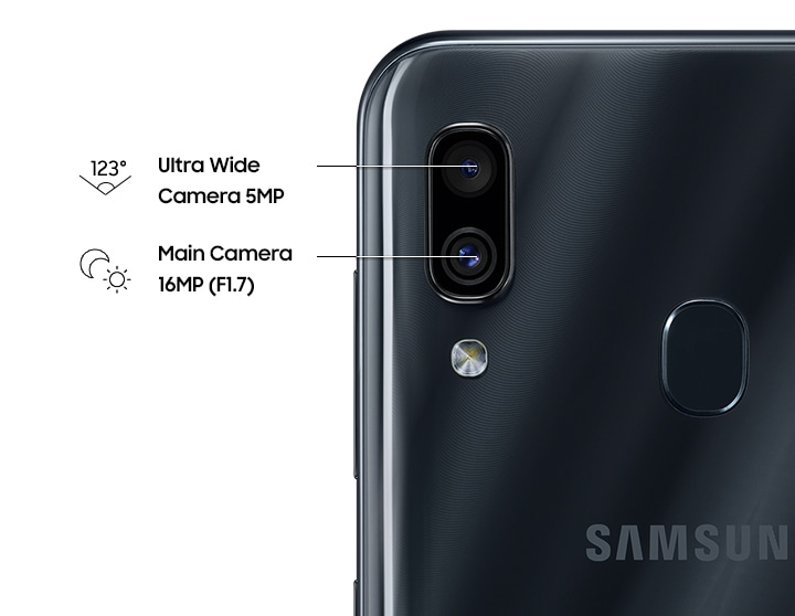 samsung a30 camera details