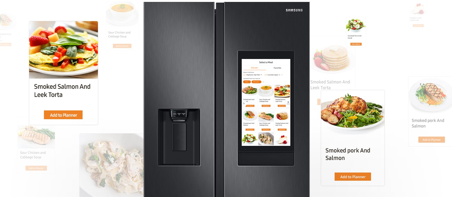 Samsung SBS Black Refrigerator RS27T5561B1 - Smart Recipes