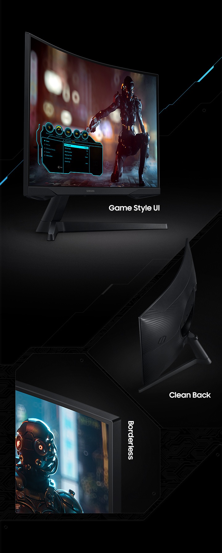 Monitor gamer curvo Samsung Odyssey G5 S32AG55 LCD 32 negro 100V/240V