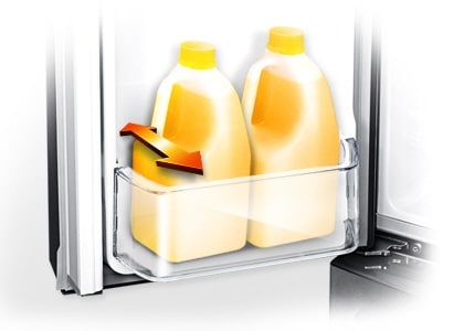 Almacene litros de leche en su puerta