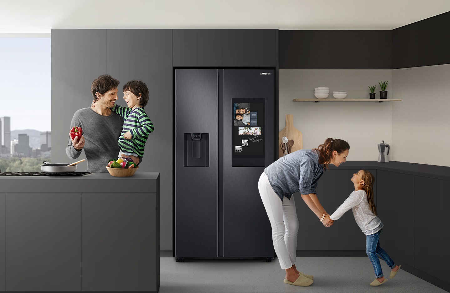 Samsung SBS Black Refrigerator RS27T5561B1 - Share news and memories