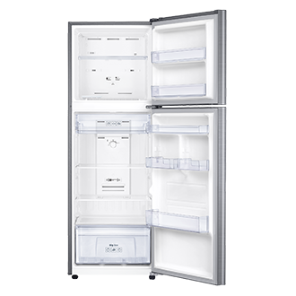 Refrigeradora Samsung Plata Top Freezer RT32K500JS8 abierta