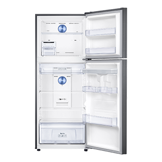 Refrigeradora Samsung Negra Top Freezer RT38K5930BS abierta