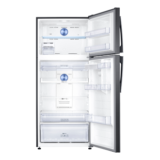 Refrigeradora Samsung Negra RT53K6541BS Top Freezer abierta