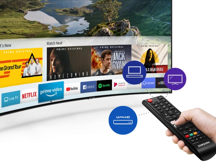 Samsung UN55RU7300FXZA - Smart TV curvo 4K UHD 7 Series Ultra HD de 55  pulgadas con HDR y compatibilidad con Alexa (modelo 2019)