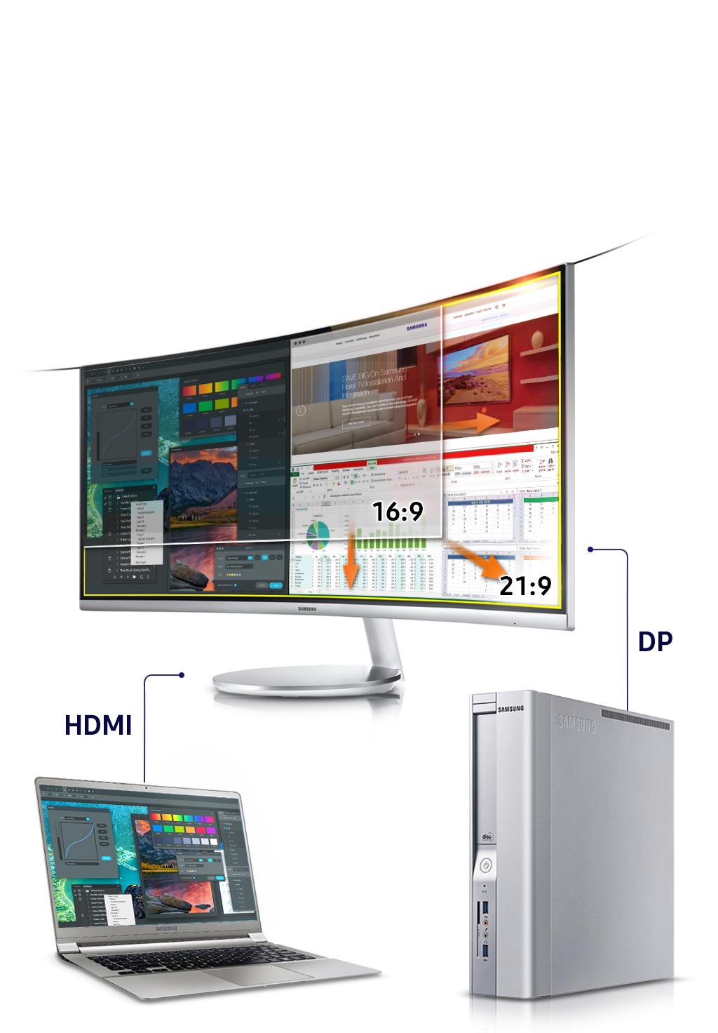 multi screen samsung monitor