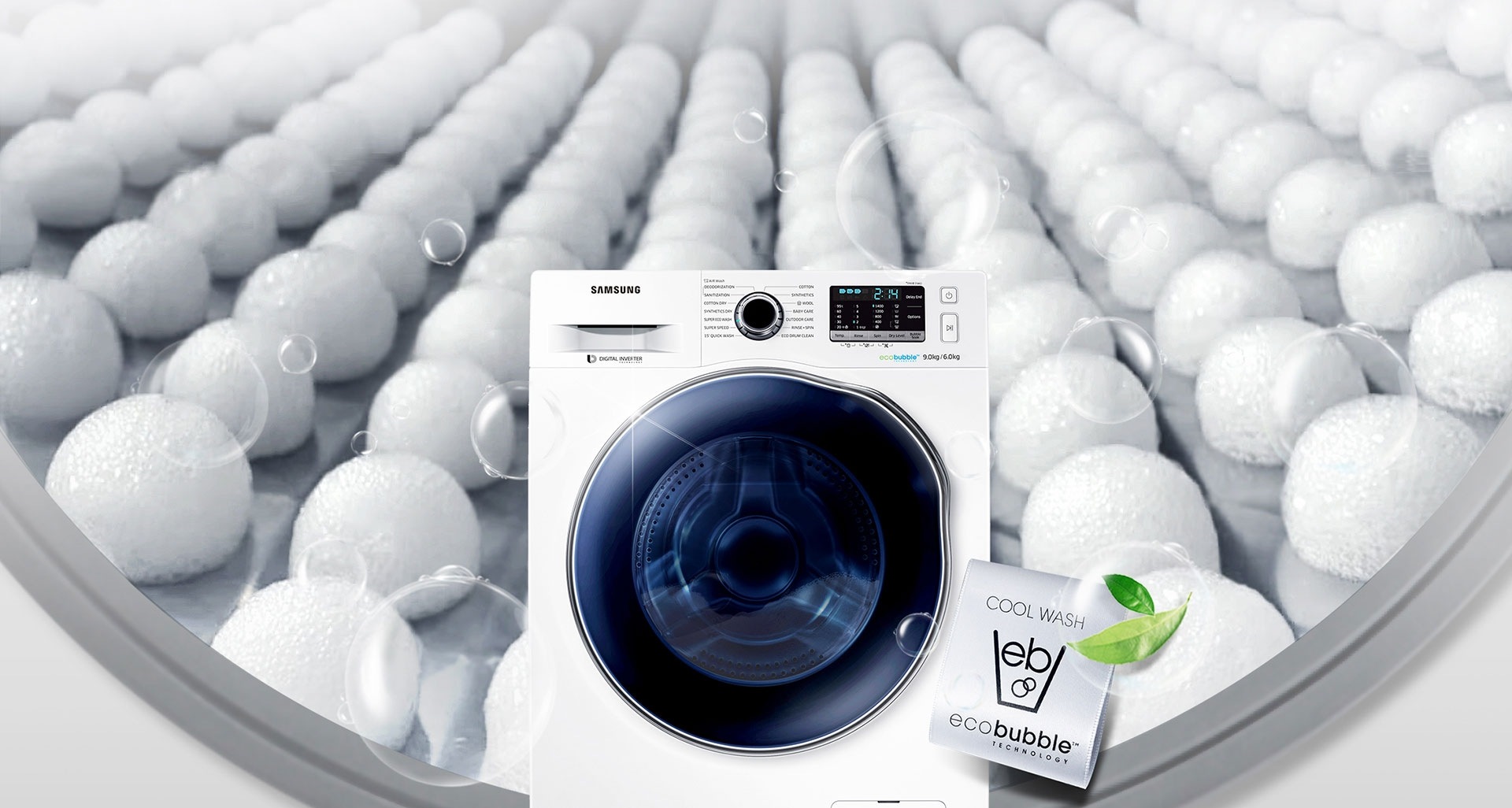 Lave-Linge Sèche-Linge SAMSUNG EcoBubble WD80J6410AW, 8/6Kg, à Chargement  Frontal, Garantie 1 An – MADON