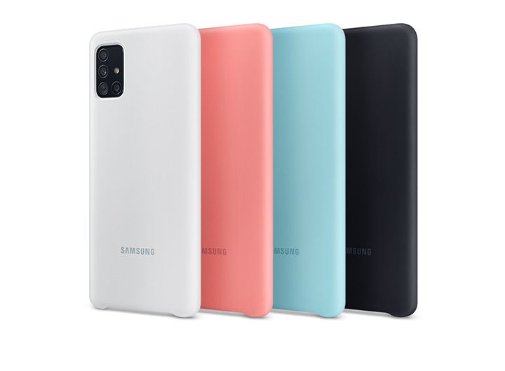 Silikon Hülle für Samsung Galaxy A51 Schutzhülle Matt Schwarz Backcover  Handy Case