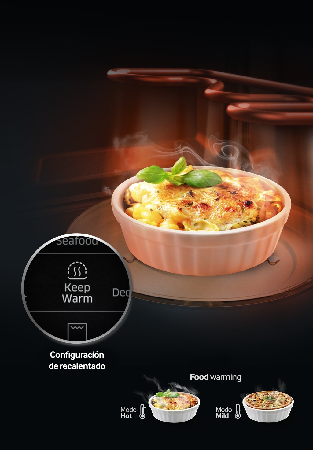 Horno de microondas Grill 1.4 pies (40 L) con Food Warming color Plata
