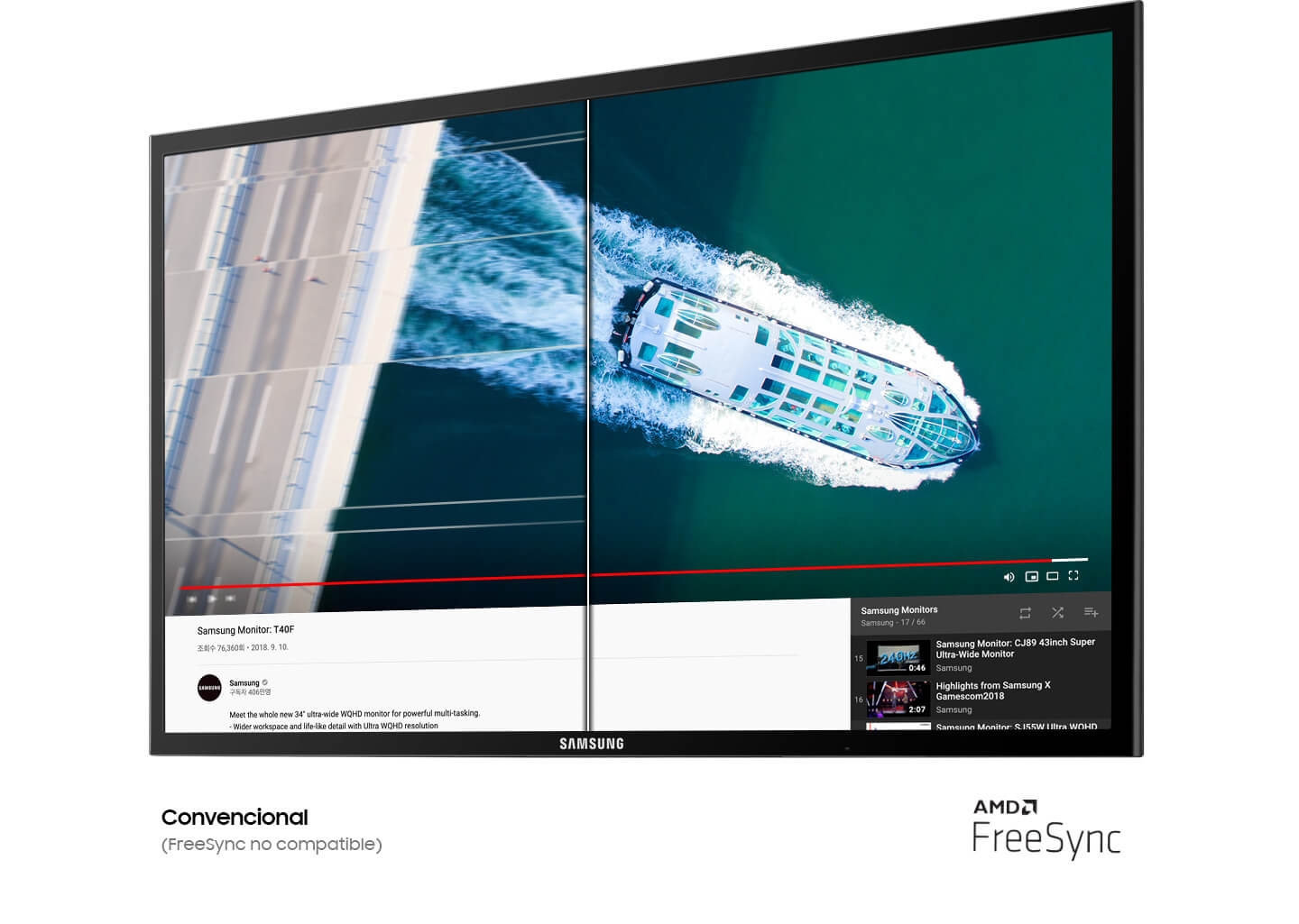 Videos más fluidos en el Monitor Samsung 24 Pulgadas F24T400FHL