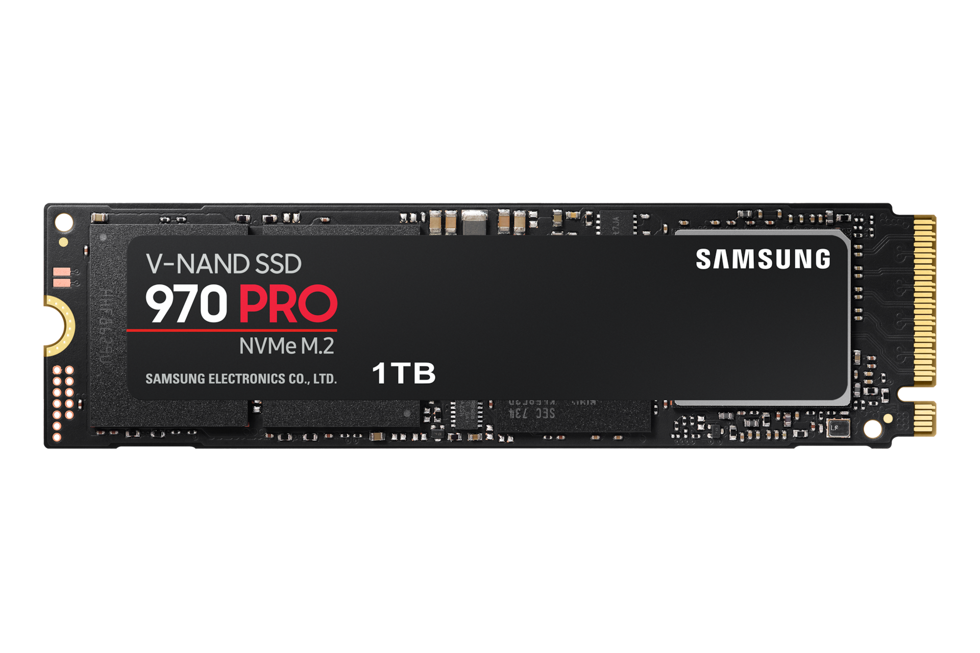 Front View of the Samsung 1TB M.2 PCIe 3 NVMe SSD (970 Pro)